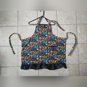I LOVE MY CAT ❤️ Fun Handmade Apron Ruffles Pocket Kitten Mom Clothes Kitchen